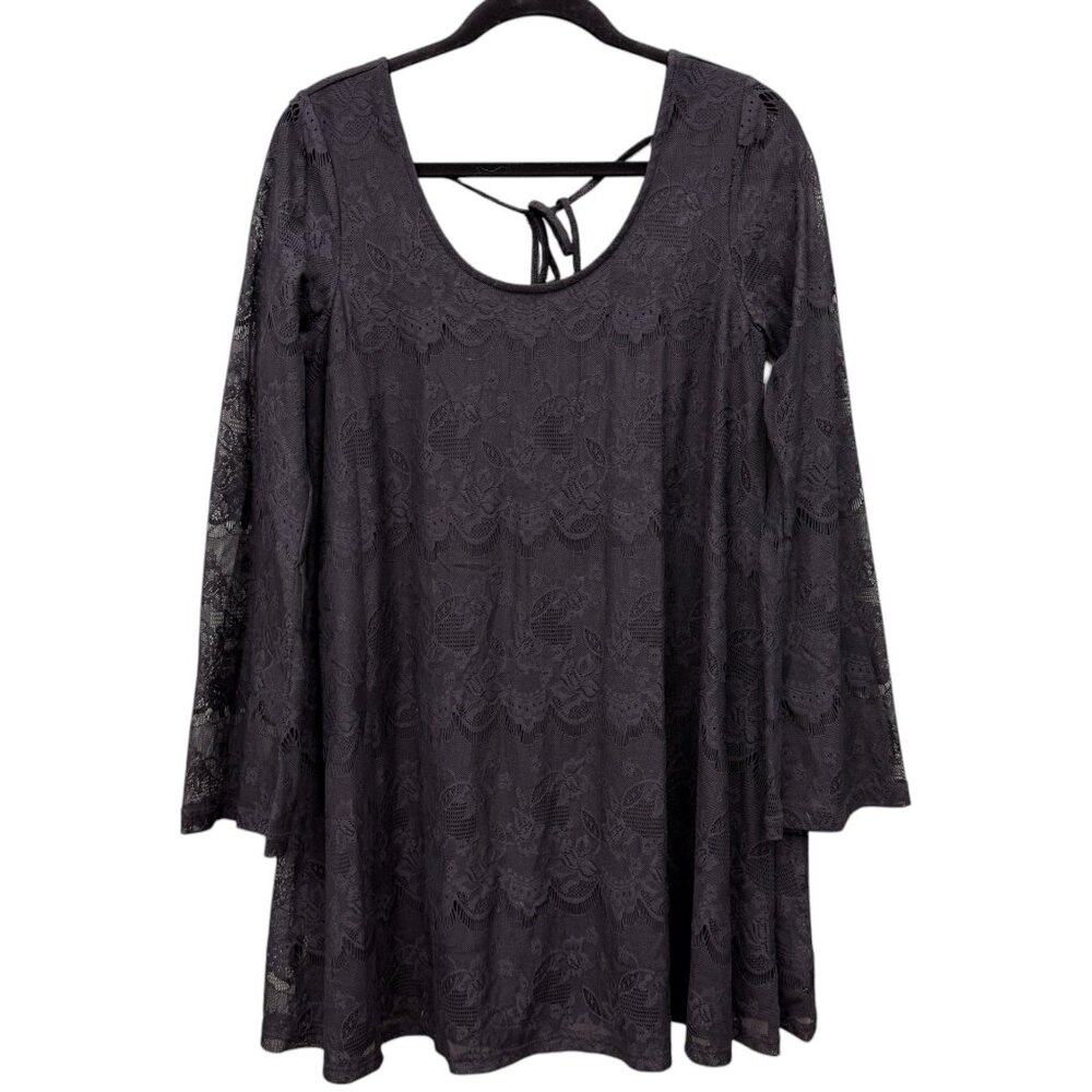 Women's ALTAR'D STATE Black Lace Bell Sleeve Dress- Size Medium